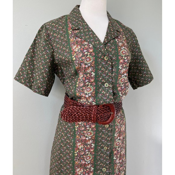 1950s Vintage Deadstock Prairie Homespun Button Front Shirt Dress Carolina Maid - Picture 3 of 7